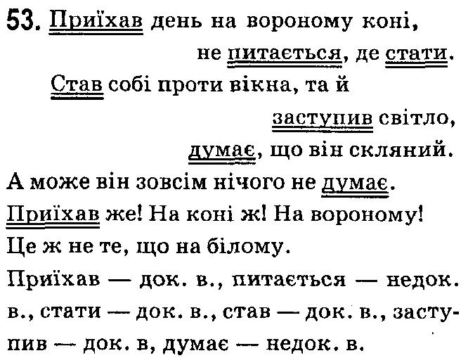 ГДЗ (відповіді) Вправа 53 7 клас Українська мова Ющук 2015 рік