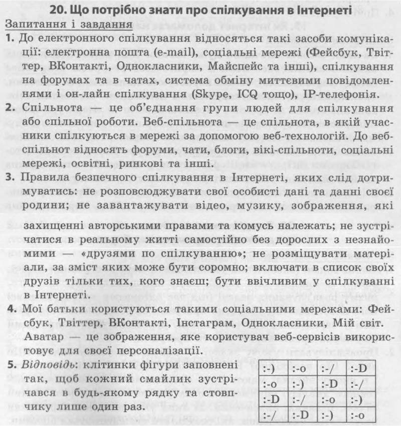 ГДЗ (відповіді) Параграф 20 4 клас Інформатика Корнієнко 2015 рік