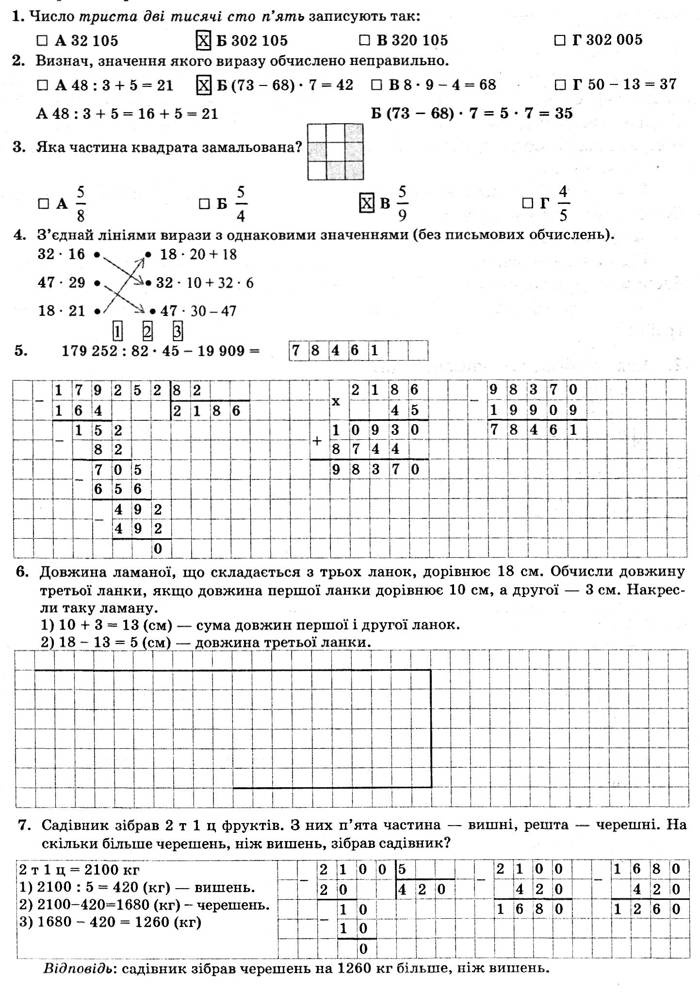ГДЗ (відповіді) Варіант 21 4 клас ДПА-2022 Математика Корчевська (орієнтовні перевірні роботи) 2022 рік