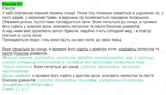 ГДЗ (відповіді) Вправа 60 9 клас Українська мова Ворон 2017 рік