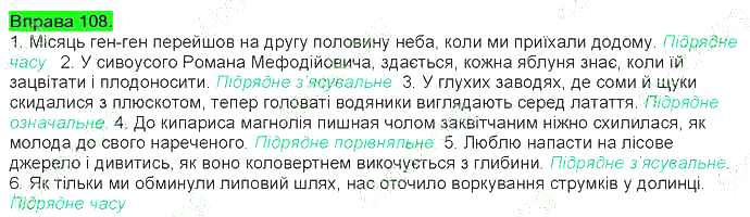 ГДЗ (відповіді) Вправа 108 9 клас Українська мова Ворон 2017 рік