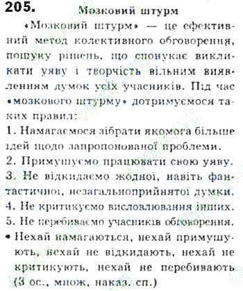 ГДЗ (відповіді) Вправа 205 8 клас Українська мова Єрмоленко 2016 рік