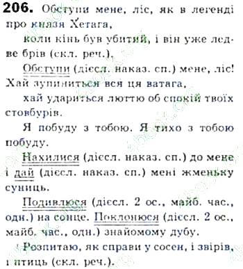 ГДЗ (відповіді) Вправа 206 8 клас Українська мова Єрмоленко 2016 рік