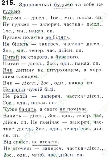 ГДЗ (відповіді) Вправа 215 8 клас Українська мова Єрмоленко 2016 рік