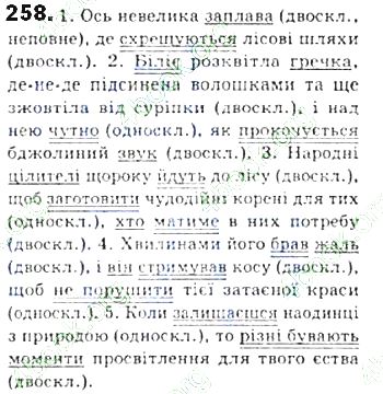ГДЗ (відповіді) Вправа 258 8 клас Українська мова Єрмоленко 2016 рік