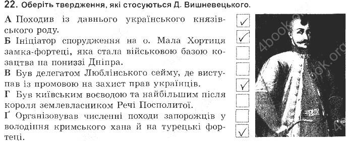 ГДЗ (відповіді) Номер 22 8 клас Історія України Власов (робочий зошит) 2016 рік