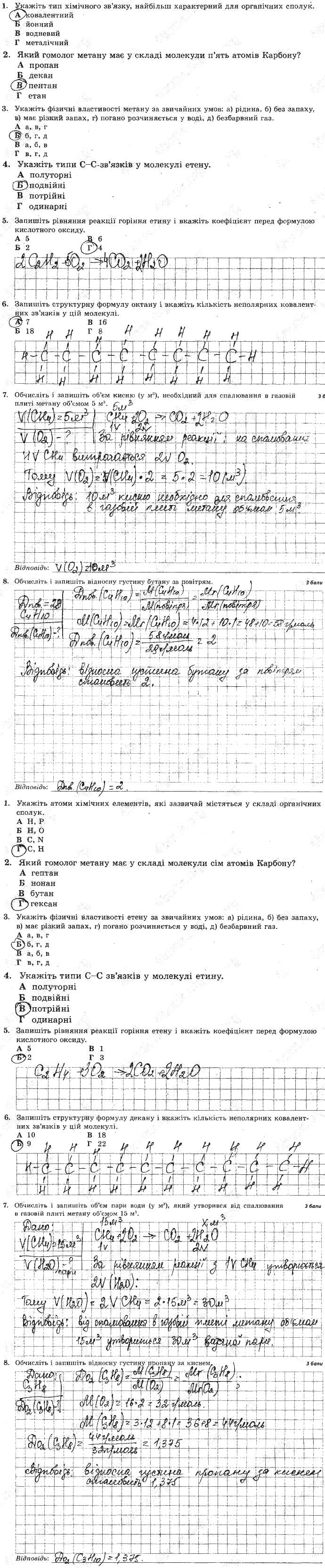 Самостійна робота 6. Вуглеводні - 9 клас Хімія Титаренко (тест-контроль)  2017 рік | Портфель