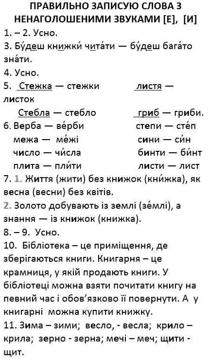 ГДЗ (відповіді) Правильно записую слова з ненаголошеними звуками [е], [и] (сторінка 16-17) 3 клас Українська мова Пономарьова