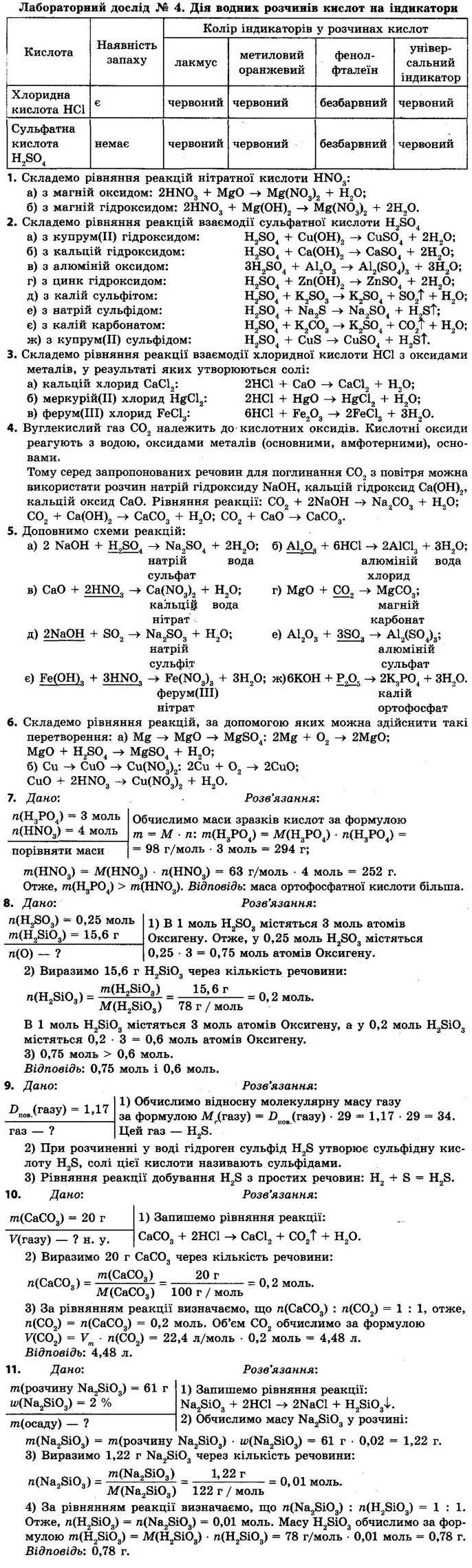 33. Хімічні властивості кислот - 8 клас Хімія Григорович 2021 рік | Портфель