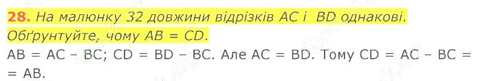 ГДЗ (відповіді) Номер 28 7 клас Геометрія Істер 2020 рік