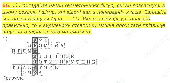 ГДЗ (відповіді) Номер 66 7 клас Геометрія Істер 2020 рік
