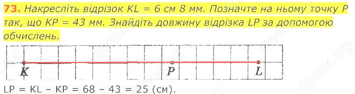 ГДЗ (відповіді) Номер 73 7 клас Геометрія Істер 2020 рік