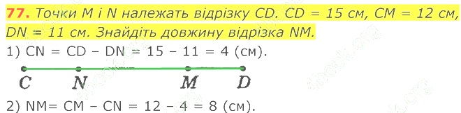 ГДЗ (відповіді) Номер 77 7 клас Геометрія Істер 2020 рік