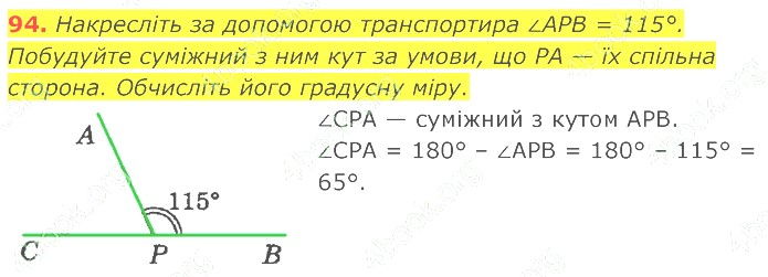 ГДЗ (відповіді) Номер 94 7 клас Геометрія Істер 2020 рік