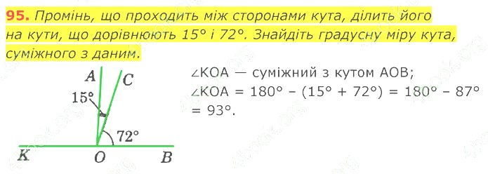 ГДЗ (відповіді) Номер 95 7 клас Геометрія Істер 2020 рік