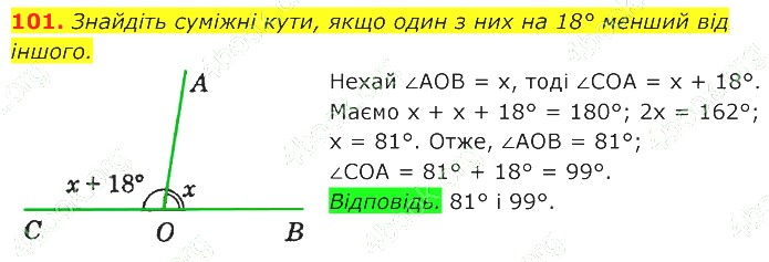 ГДЗ (відповіді) Номер 101 7 клас Геометрія Істер 2020 рік