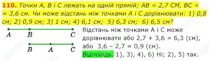 ГДЗ (відповіді) Номер 110 7 клас Геометрія Істер 2020 рік