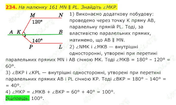 ГДЗ (відповіді) Номер 234 7 клас Геометрія Істер 2020 рік