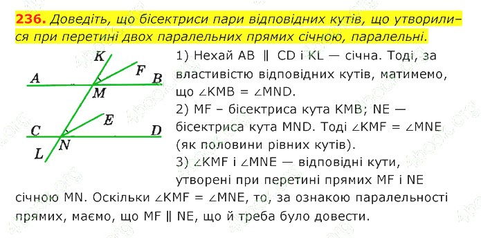 ГДЗ (відповіді) Номер 236 7 клас Геометрія Істер 2020 рік