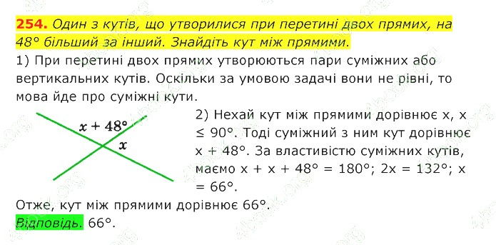 ГДЗ (відповіді) Номер 254 7 клас Геометрія Істер 2020 рік