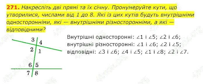 ГДЗ (відповіді) Номер 271 7 клас Геометрія Істер 2020 рік