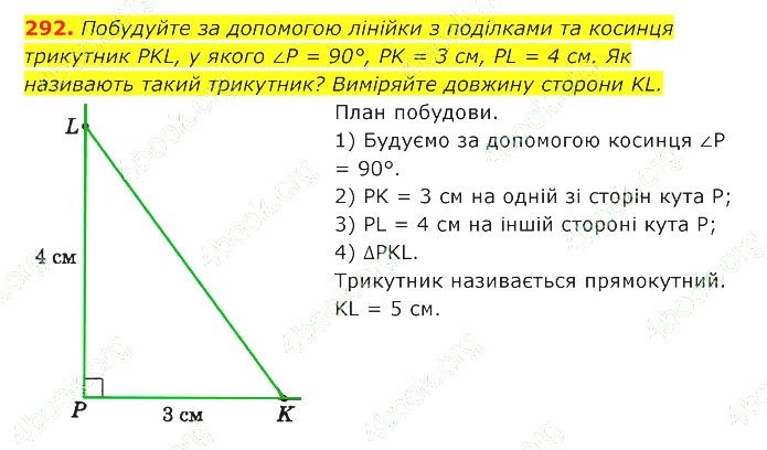ГДЗ (відповіді) Номер 292 7 клас Геометрія Істер 2020 рік