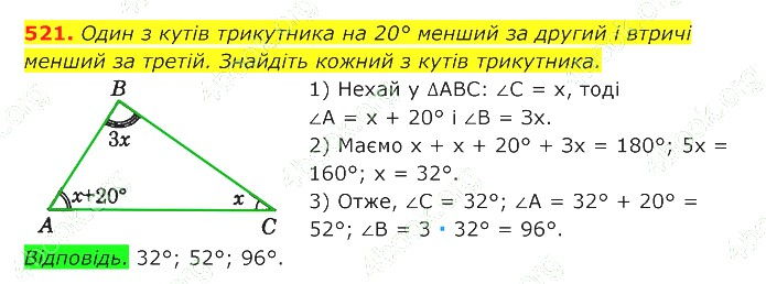 ГДЗ (відповіді) Номер 521 7 клас Геометрія Істер 2020 рік