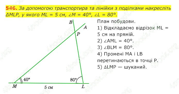 ГДЗ (відповіді) Номер 546 7 клас Геометрія Істер 2020 рік