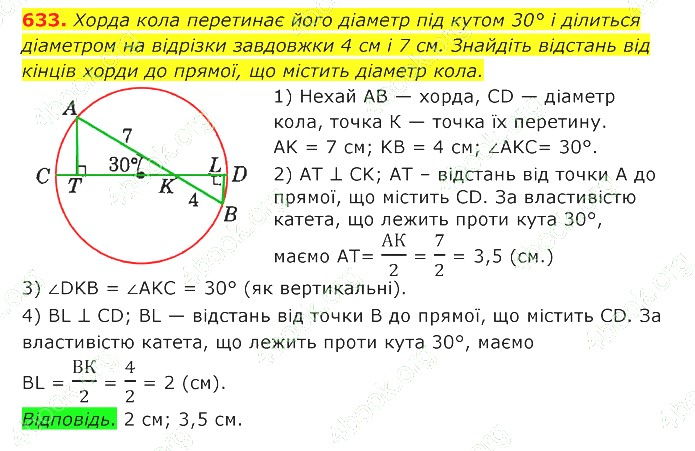 ГДЗ (відповіді) Номер 633 7 клас Геометрія Істер 2020 рік
