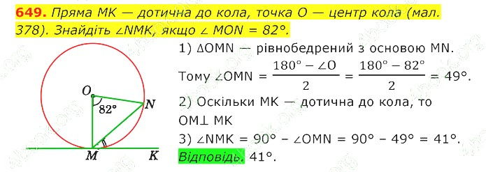 ГДЗ (відповіді) Номер 649 7 клас Геометрія Істер 2020 рік