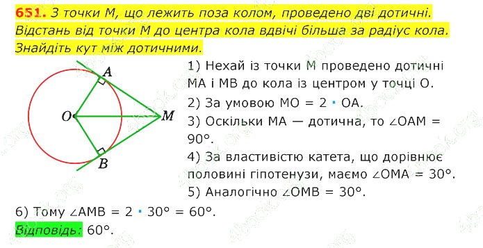 ГДЗ (відповіді) Номер 651 7 клас Геометрія Істер 2020 рік