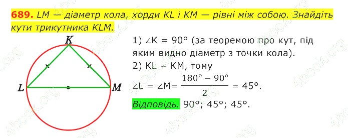 ГДЗ (відповіді) Номер 689 7 клас Геометрія Істер 2020 рік
