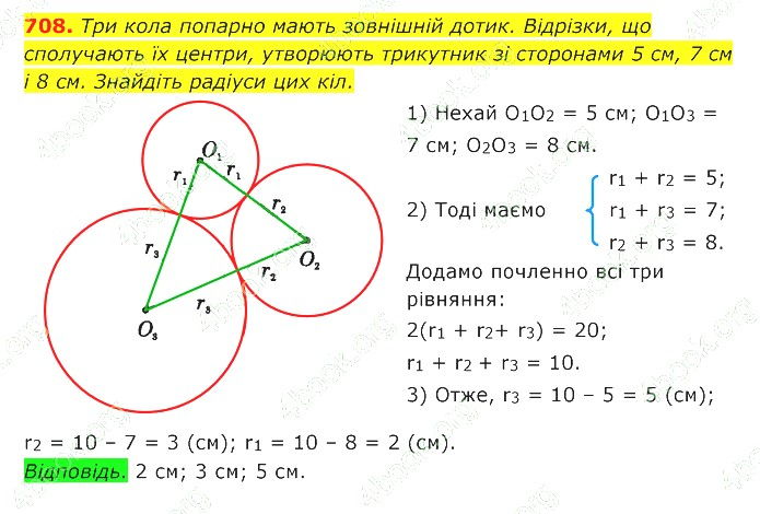 ГДЗ (відповіді) Номер 708 7 клас Геометрія Істер 2020 рік