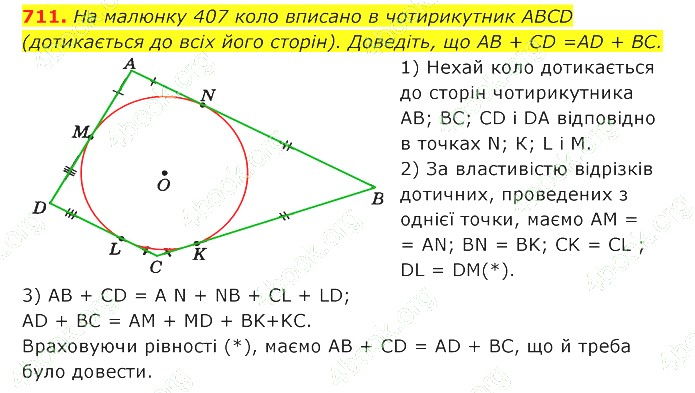 ГДЗ (відповіді) Номер 711 7 клас Геометрія Істер 2020 рік