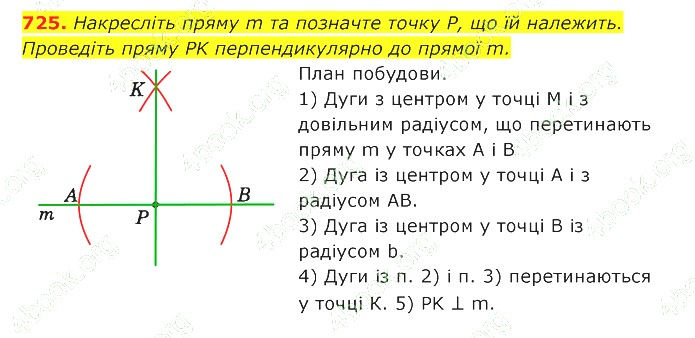 ГДЗ (відповіді) Номер 725 7 клас Геометрія Істер 2020 рік