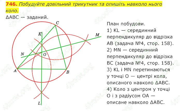 ГДЗ (відповіді) Номер 746 7 клас Геометрія Істер 2020 рік